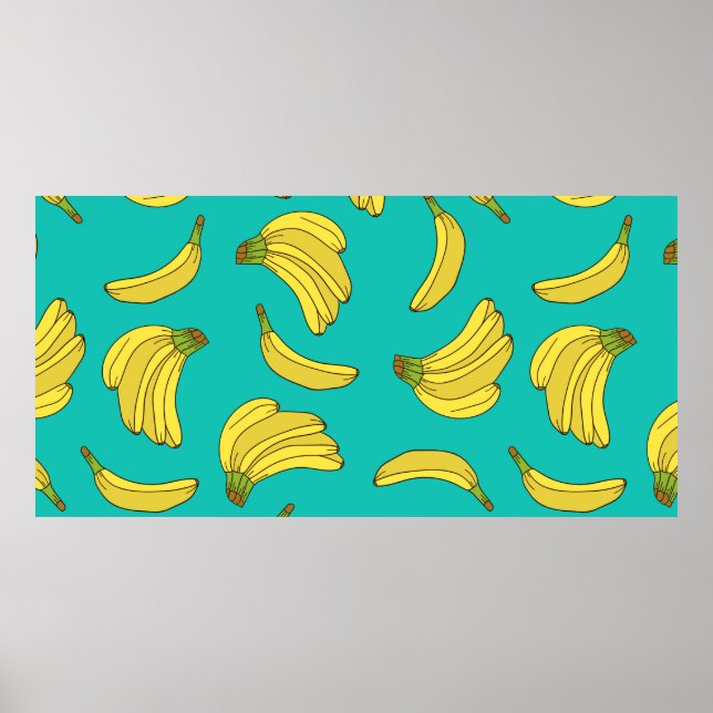 Poster As bananas desenharam um padrão sem soldadura manu (Frente)
