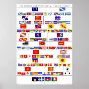 Poster As bandeiras regionais e departamentais de France