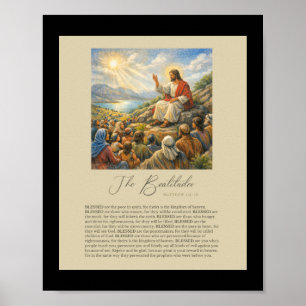 Poster As Bem-Aventuranças Mateus 5:3–12 Sermão da Montan