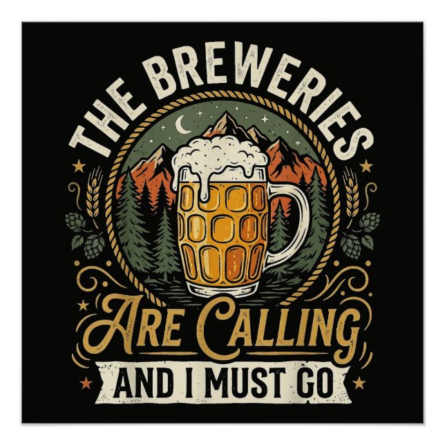 Póster As Cervejarias Estão Chamando e Eu Devo Ir (Frente)