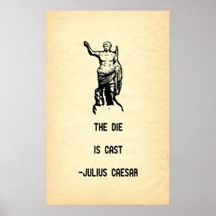 Póster As citações de Júlio César o dado são moldada