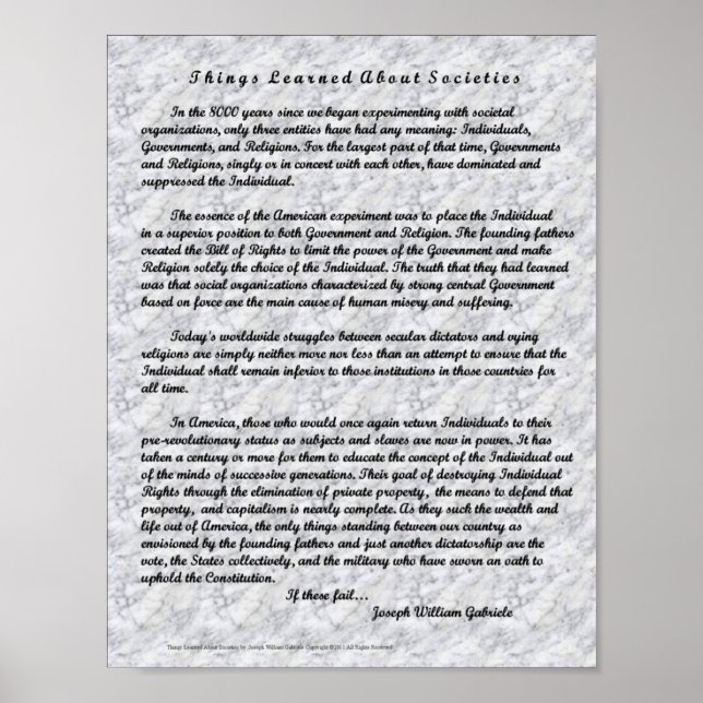 Póster As Coisas Aprenderam Sobre Sociedades (Frente)