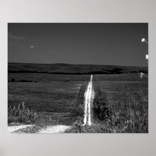 Póster As colinas do sílex de Kansas em B/W