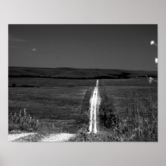 Póster As Colinas Flint do Kansas em B/W (Frente)