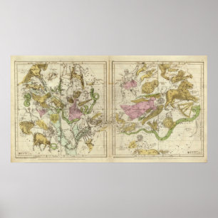 Póster As constelações em abril-setembro