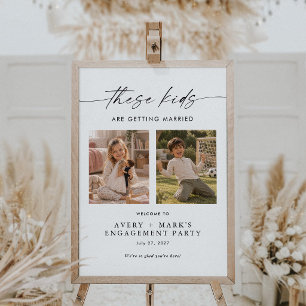 Poster As Crianças Estão Se Casando Festa de Noivado Bem-