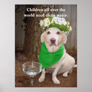 Póster As crianças precisam pelo mundo inteiro a água
