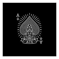 Ás de Espadas - Emblema Monoline Sunburst