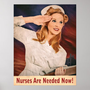 Poster As enfermeiras são necessários agora, propaganda