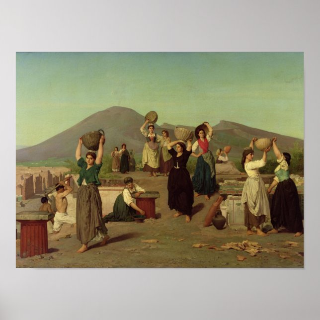 Poster As escavações em Pompeia, 1865 (Frente)