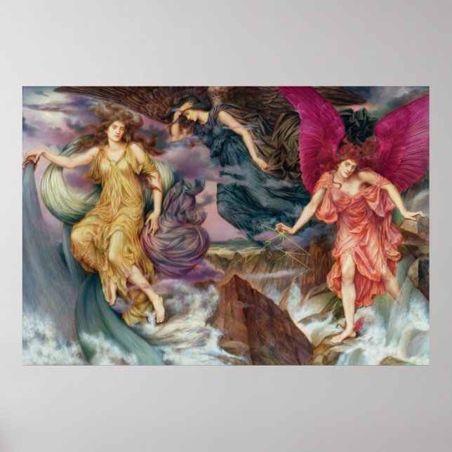 Poster As espíritos da tempestade por Evelyn De Morgan (Frente)