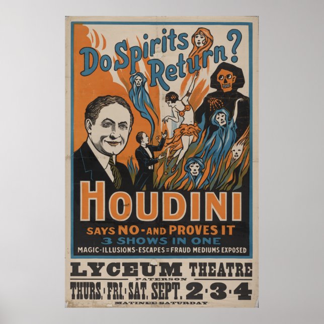 Poster As Espíritos Retornam? Houdini Diz Não E Prova (Frente)