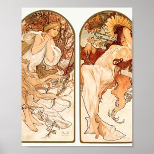 Poster As Estações Originais De 1897 Por Alphonse Mucha