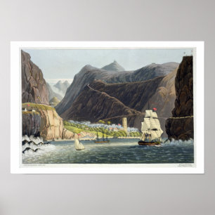 Póster As estradas, St Helena, gravado por Robert Havell
