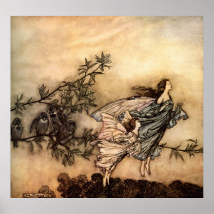 Poster As fadas têm os punhos com as aves