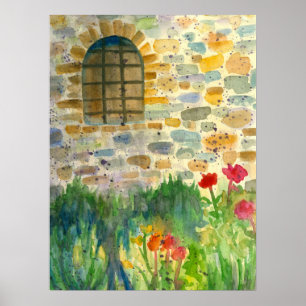 Poster As flores vermelhas da aguarela da papoila