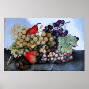 PÓSTER AS FRUTAS/UVAS E AS PERAS DA ESTAÇÃO