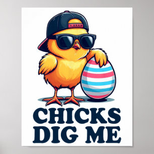 Poster As Galinhas Me Acham Engraçado Pascua Meninos Cria