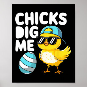 Poster As Galinhas Me Adoram Páscoa Meninos Homens Feliz