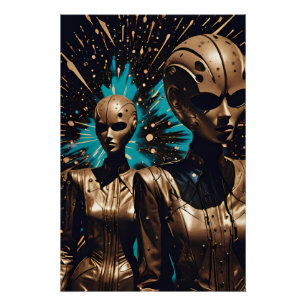 Póster As gêmeas torcidas Tiffany - Arte Surreal Ken Gage