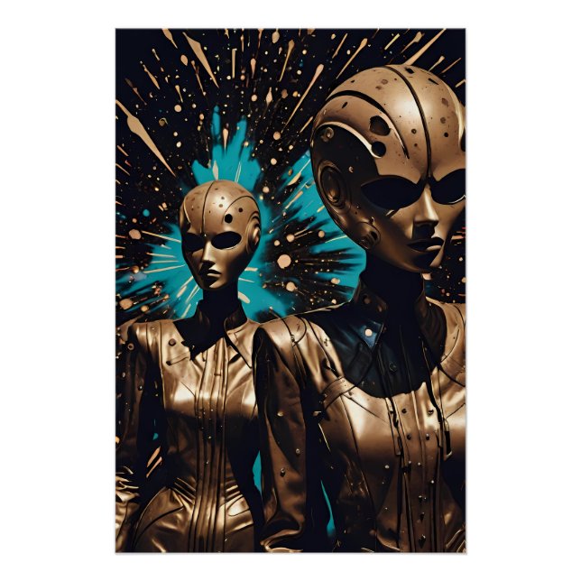 Póster As gêmeas torcidas Tiffany - Arte Surreal Ken Gage (Frente)