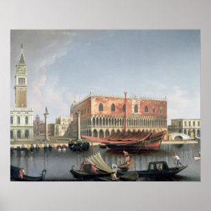 Póster As gôndola antes do St. marcam o quadrado, Veneza