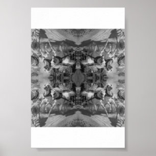 Poster As Gotthardpost cavalos - Rudolf Koller Horses -