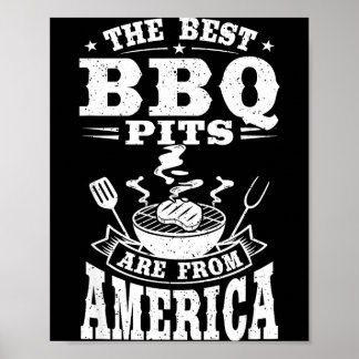 Poster As grelhas de churrasco são da grelha americana de