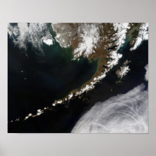 Póster As ilhas Aleutian e a península do Alasca
