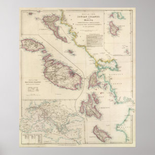 Póster As ilhas Ionian e o Malta