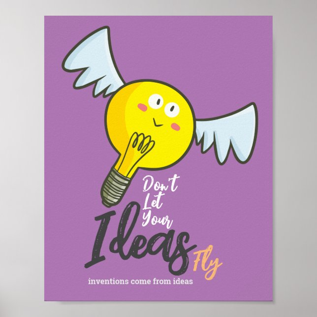 Poster As invenções personalizáveis vêm de ideias (Frente)