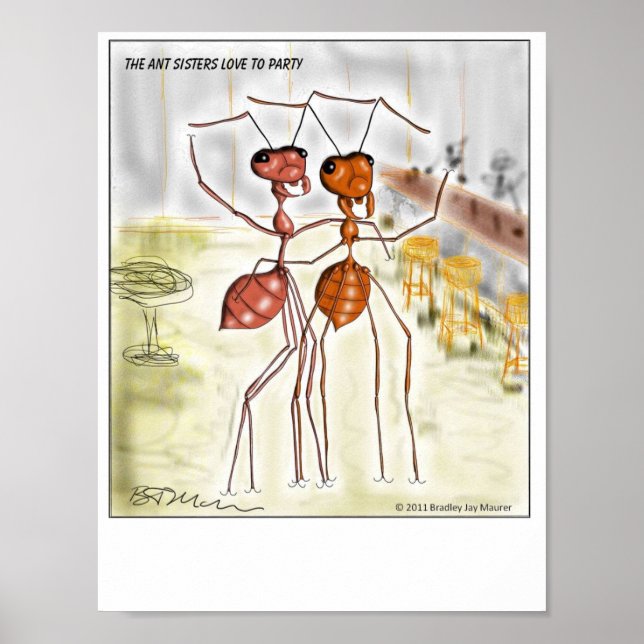 Poster As Irmãs Ant - duro da festa de duro de trabalho! (Frente)