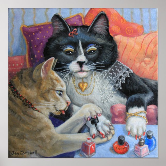 Poster As irmãs gatinhos "Coisas Irmãs" fazem suas unhas (Frente)