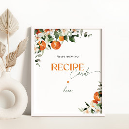 Poster As laranjas dos citrinos deixam o cartão de receit