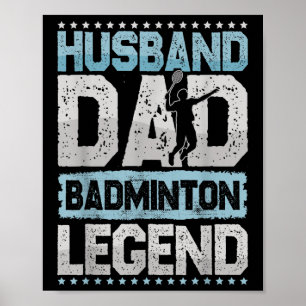Poster As Lendas do Badminton Retro Shuttle Masculino Bad