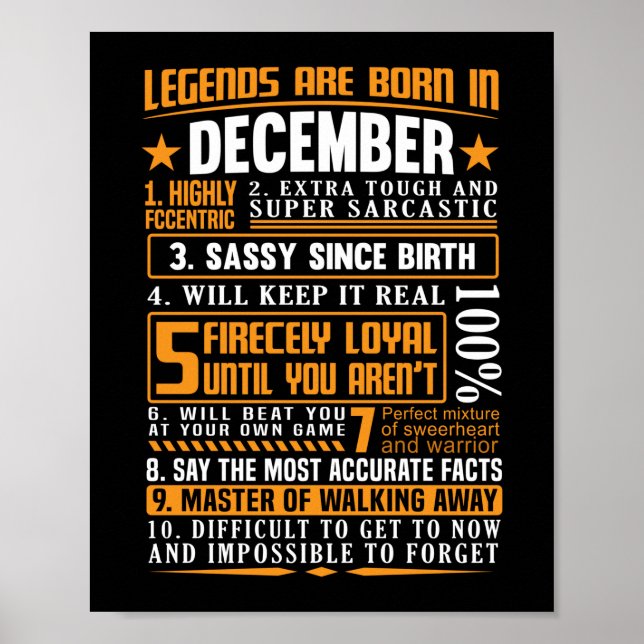 POSTER AS LENDAS SÃO NASCERES NO ANIVERSÁRIO DE DEZEMBRO (Frente)