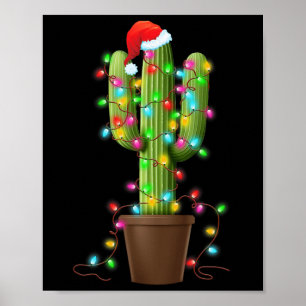 Poster As Luzes De Natal Cactus Dão Presentes Engraçados