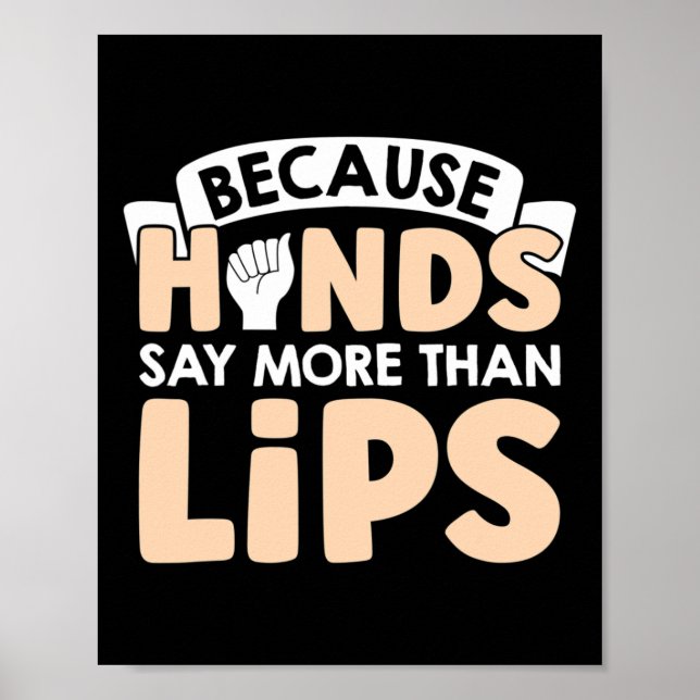 Poster As Mãos Dizem Mais Do Que Lábios Língua de Sinais  (Frente)