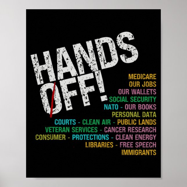 Poster As Mãos Para Fora De Nossas Liberdades Protegem Qu (Frente)