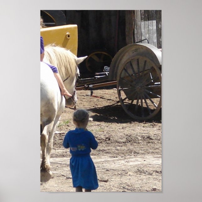 Póster As Meninas Amish e seu Cavalo (Frente)