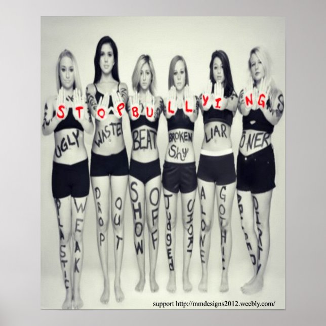 Póster as meninas dizem para de intimidar (Frente)