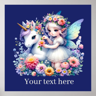 Poster as meninas unicorn fantasia de fada adicionam mens