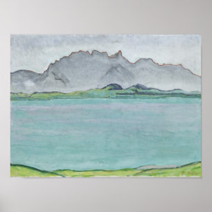 Poster As montanhas de Stockhorn e o lago Thun, 1911