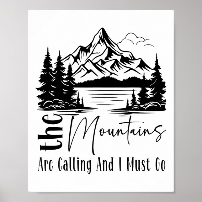 Poster As Montanhas Estão Chamando E Eu Devo Ir Divertido (Frente)