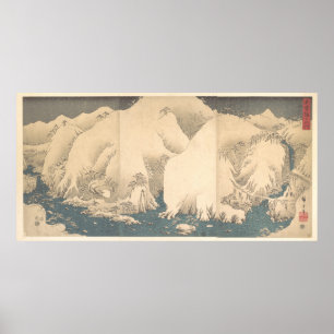 Poster "As Montanhas Kiso na Neve" por Utagawa Hiroshige