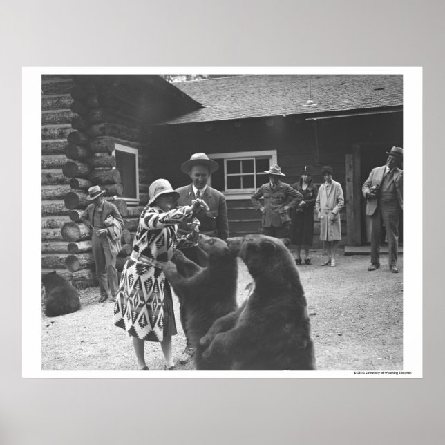 Poster As mulheres alimentando ursos. (Frente)