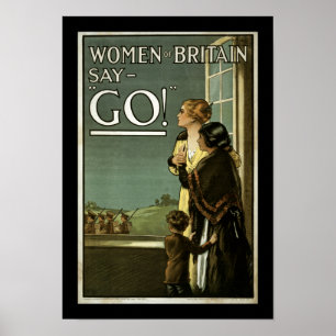 Póster As mulheres de Grâ Bretanha dizem VÃO! (beira)
