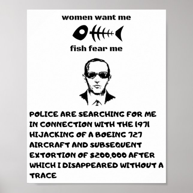 Poster As mulheres querem-me peixe, temam-me o Db Cooper (Frente)