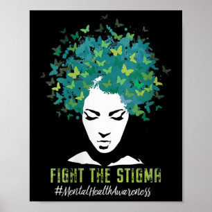 Poster As Mulheres Sensibilizam A Saúde Mental Mês Combat