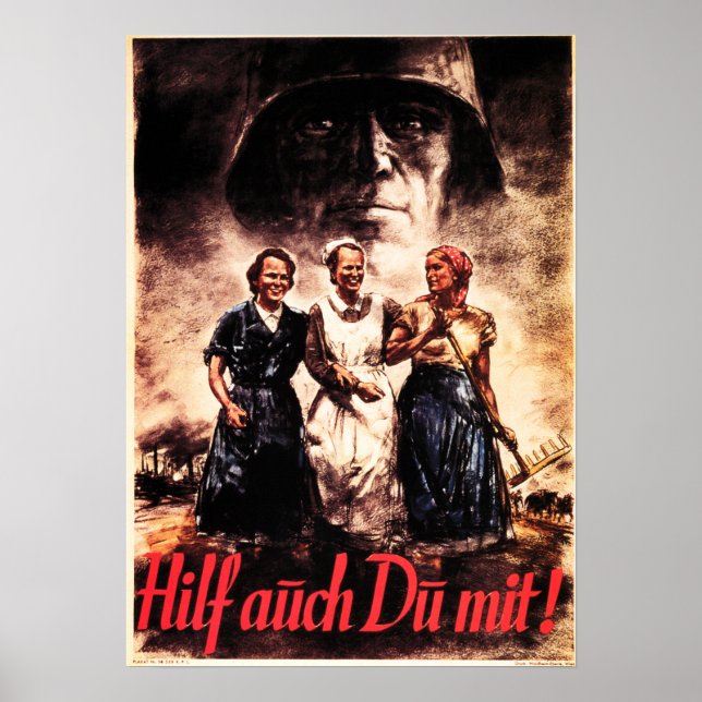 Poster "As Mulheres Também Podem Ajudar!" Propaganda da G (Frente)